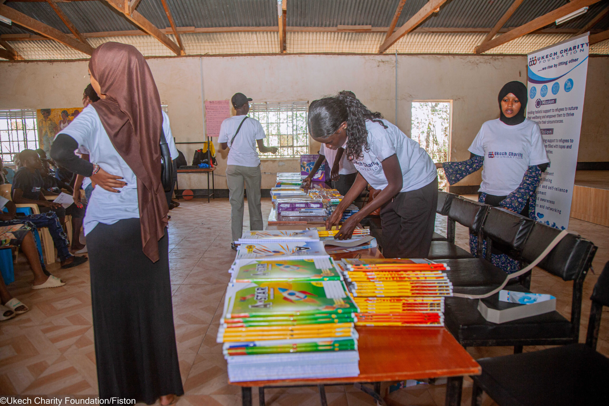 Education support- Donating books and school items.