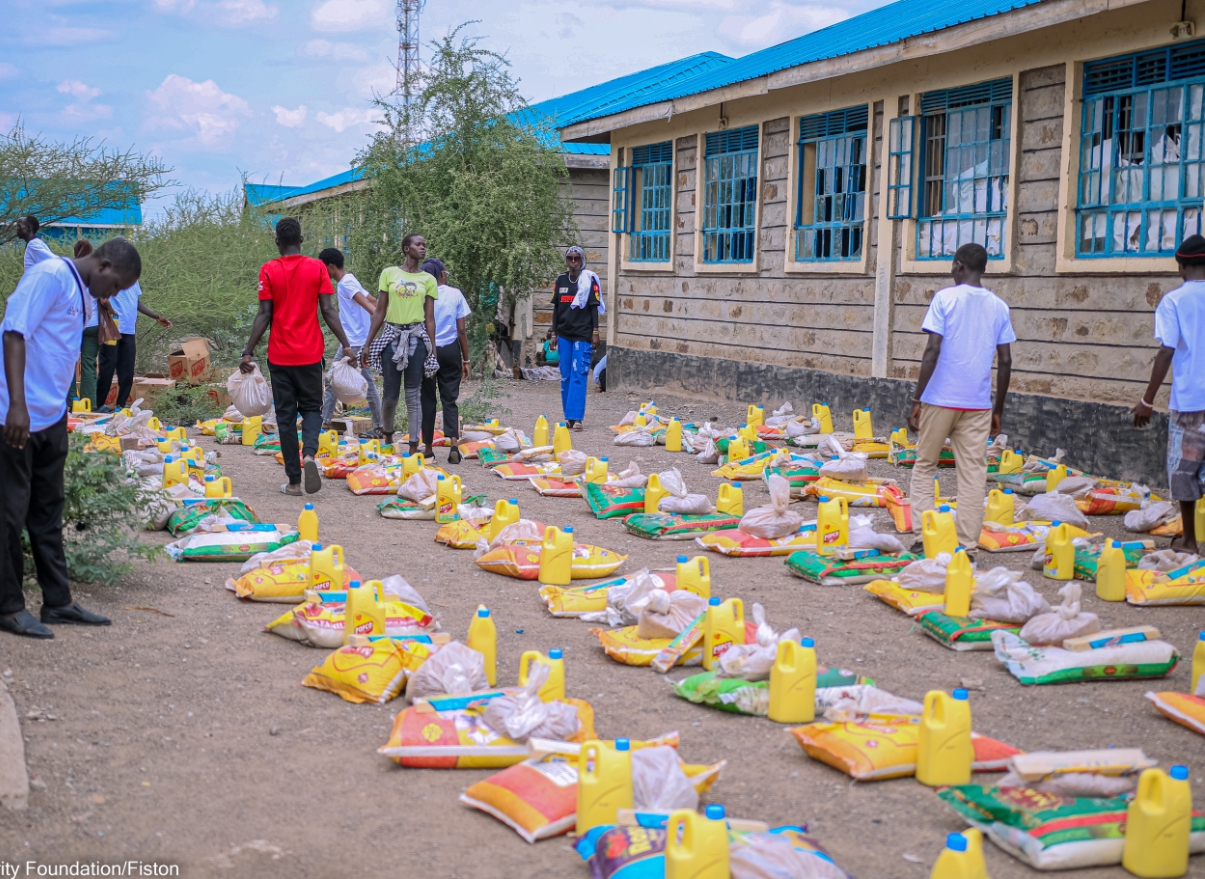 Food relief- Donating food items to vulnerable families in Kakuma Refugee Camp and Kaloboyei Settlement.